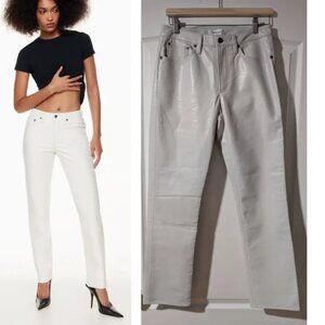 NWT AGOLDE | Recycled Leather Lyle Low Rise Slim In Wisp Pale Gray